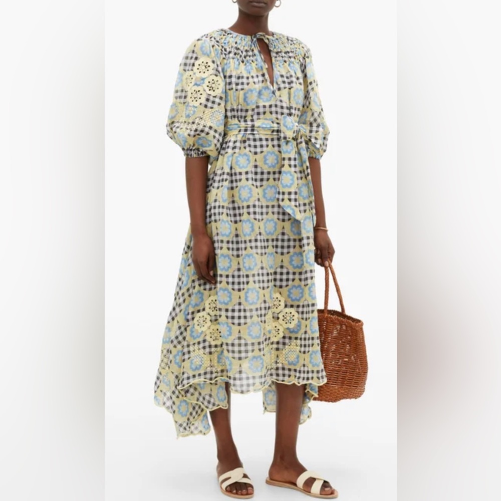INNIKA CHOO MIDI Smock -Hugh Jesmok in Bright Gingham Print  size 0. Pre owned.